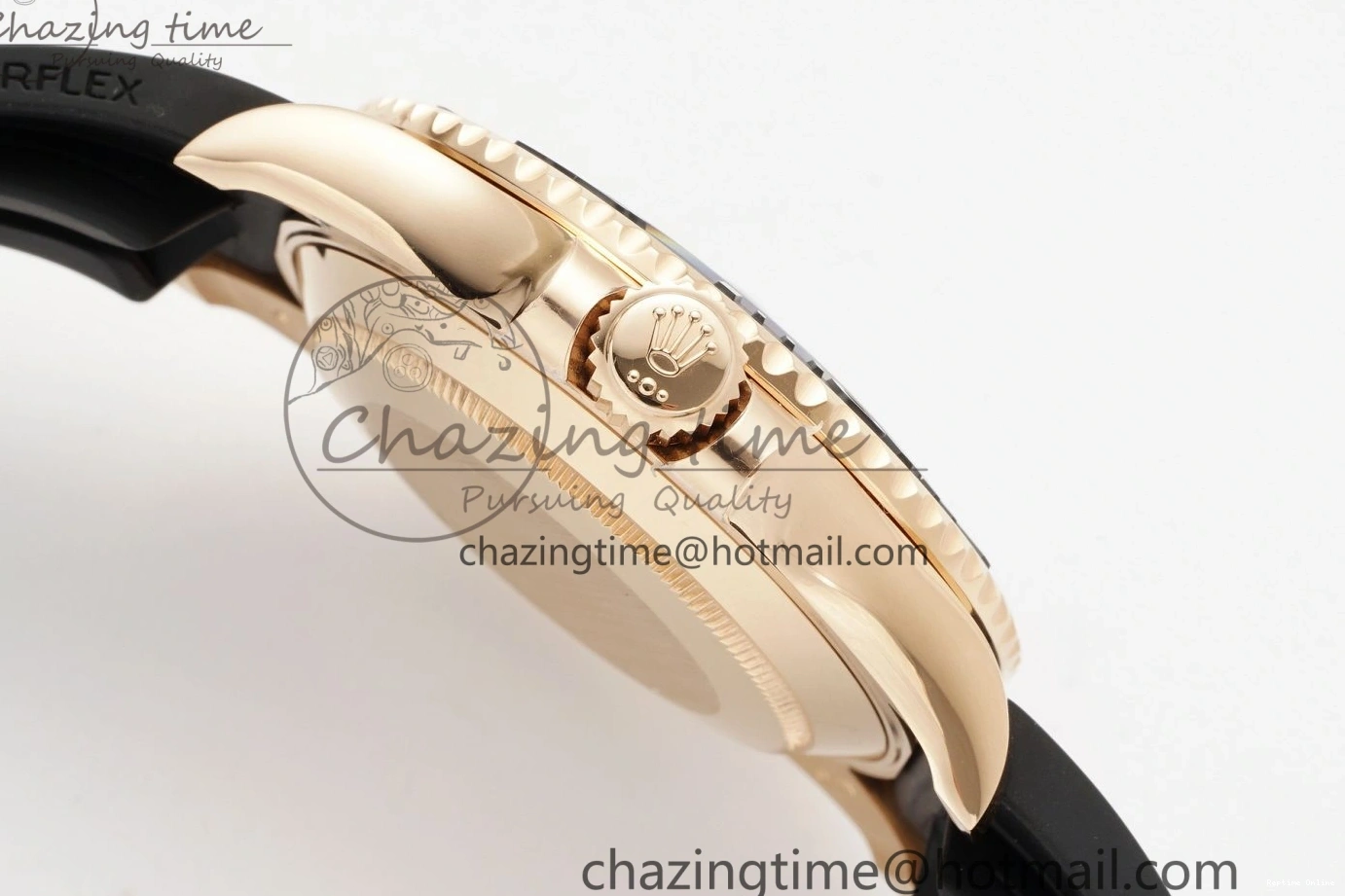 0124 Stretchable Yacht-Master 126655 C+F 1:1 Best Edition Black Ceramic Bezel on Oysterflex Rubber Strap VR 1955